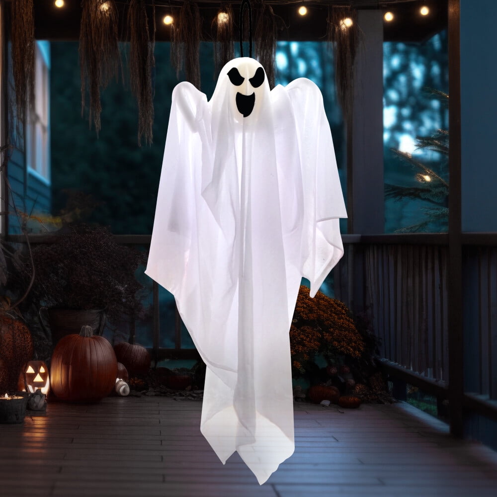 Joyfy 3 Pack Halloween Hanging Ghosts Decorations,27.5" Cute Scary Flying Ghosts Outdoor Hanging Halloween Decorations Yard Decorations