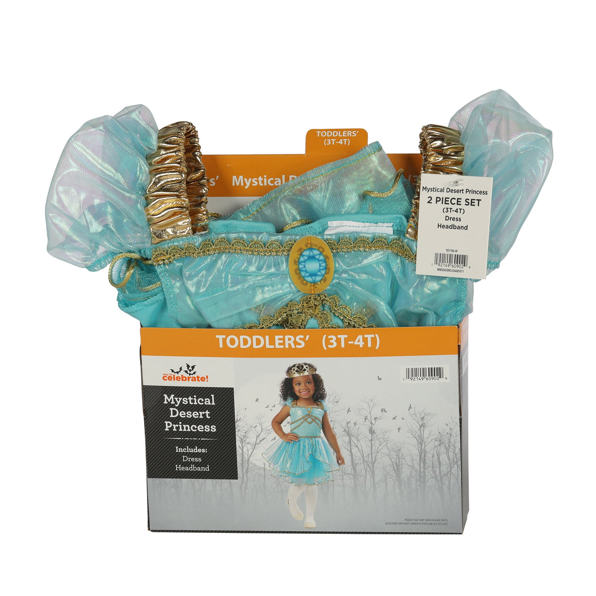 Mystical Desert Princess, Halloween Costume for Toddler, Blue, Size 2T, by Way to Celebrate