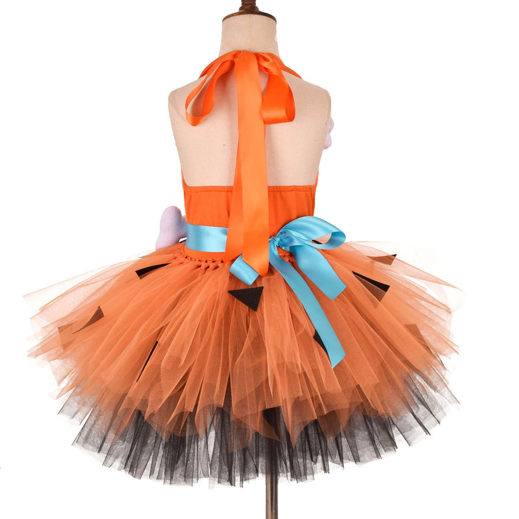 Jsaierl Kids Baby Girls Bam Bam Costume Caveman Cavegirl Stone Age Outfit for Girl Boy Cosplay Dress Up Photo Shoot