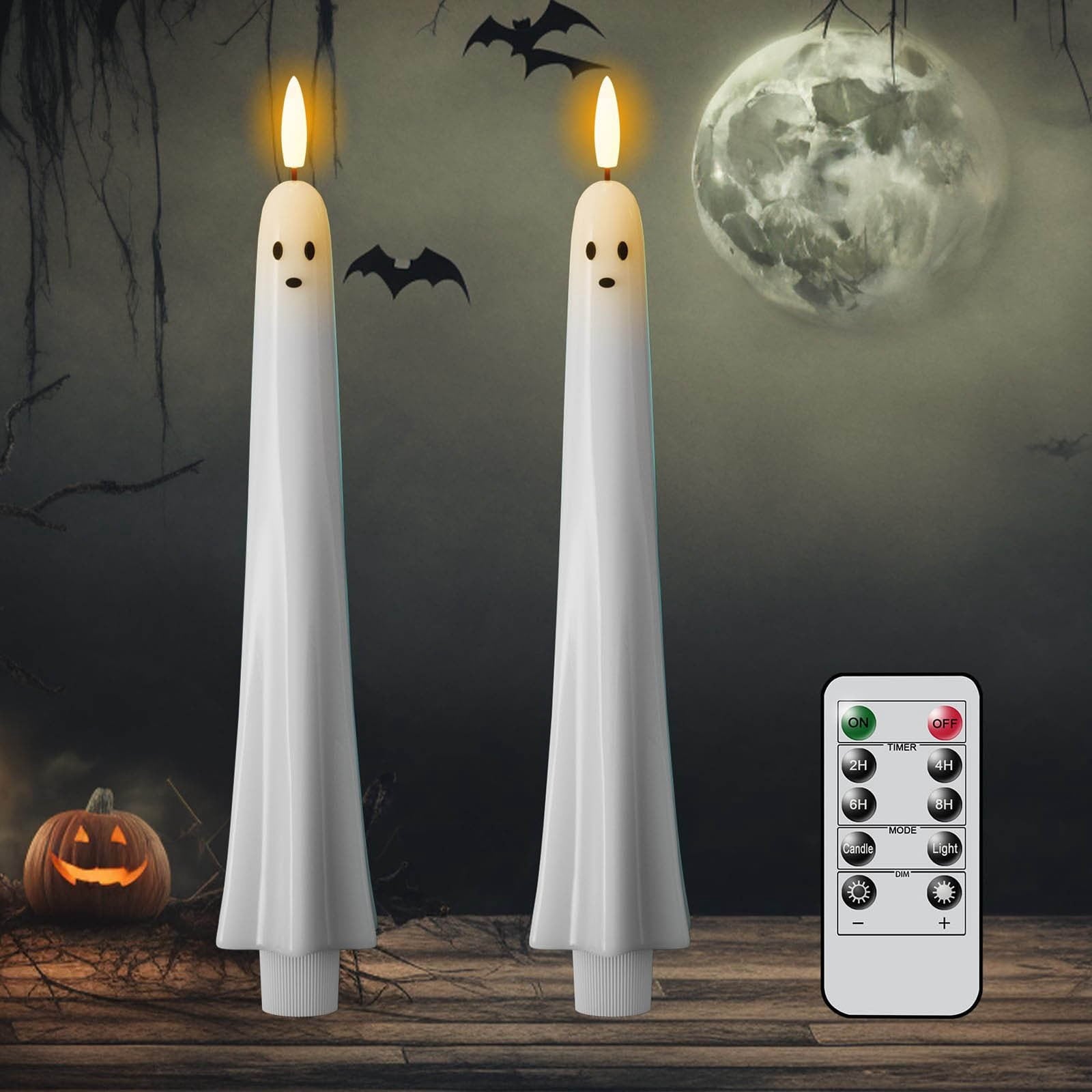 AZXY Halloween Decor, Halloween Indoor Decor, Halloween Tabletop, Artificial White Silk Rose Stems, Gothic Fake Floral Bouquet, Halloween Decorations for Home Table Party Decor