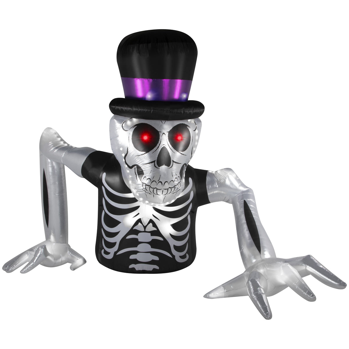 Airblown Halloween Light-Lightshow Mixed Media-Grave Crawler-Skeleton w/Top Hat-Colossal