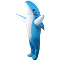 AlevRam Inflatable Shark Costume for Adults, Funny Blow Up Animal Costume with Fan, Halloween Cosplay Party Outfit for Men and Women, One Size, Blue or Pink