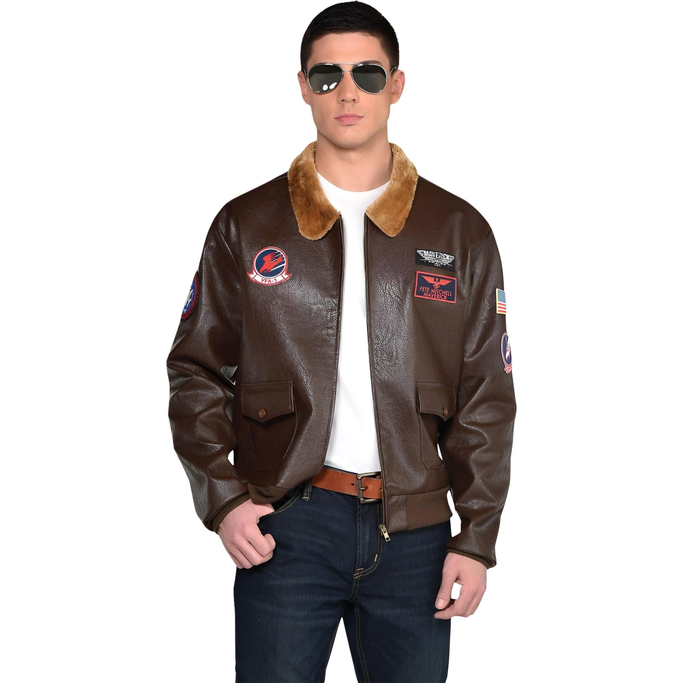 Amscan Top Gun Maverick Adult Mens Costume Bomber Jacket and Standard