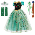 Anna Costume For Girls Anna Dress Princess Costume Christmas Birthday Party Cosplay 8-9Y(A60)