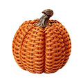 Artificial Pumpkins Halloween Decorations, 3.94 Inch Fall Pumpkin Decor Faux Resin Pumpkins Woven Pumpkin Centerpiece for Rustic Farmhouse Fall Thanksgiving Autumn Harvest Table Decor