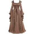 Babysbule Womens Summer Dresses, Women's Vintage Classic Medieval Floor Length Renaissance Gothic Long Sleeve Dress