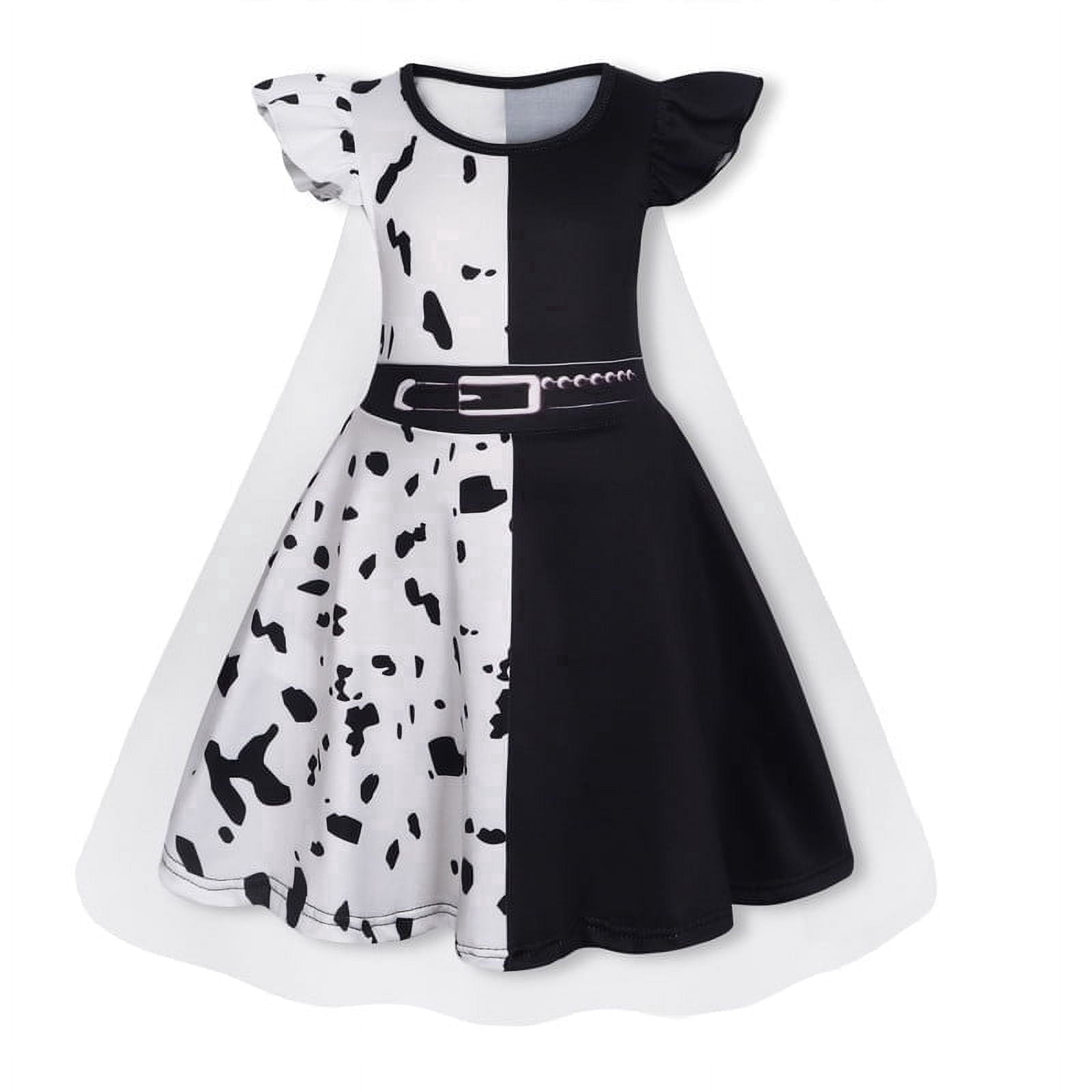 Benylion Girls Ice Princess Dress Halloween Cosplay Costumes With Tulle Cape Kids Birthday Party Dress up Outfit for 7-8 Years