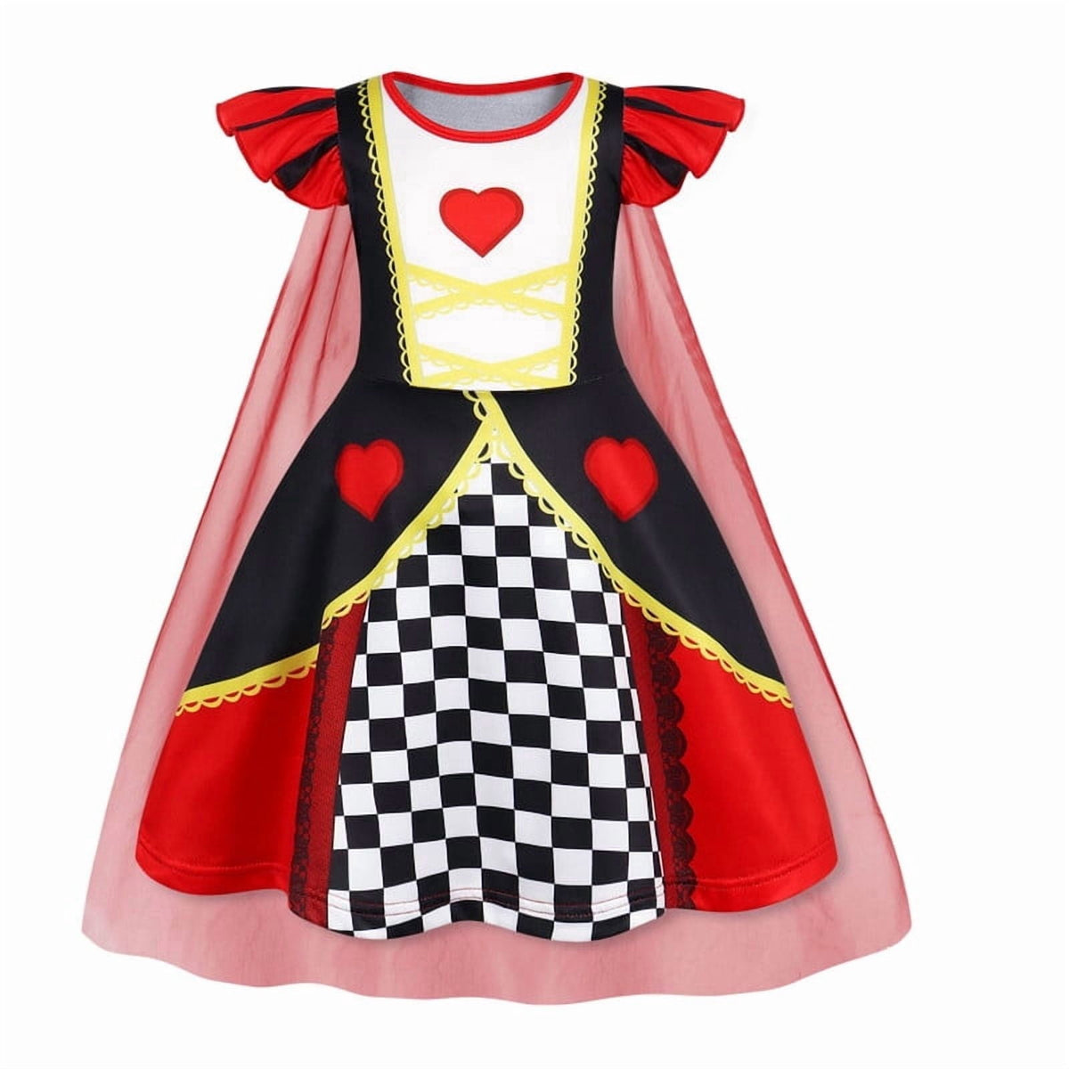 Benylion Girls Ice Princess Dress Halloween Cosplay Costumes With Tulle Cape Kids Birthday Party Dress up Outfit for 7-8 Years