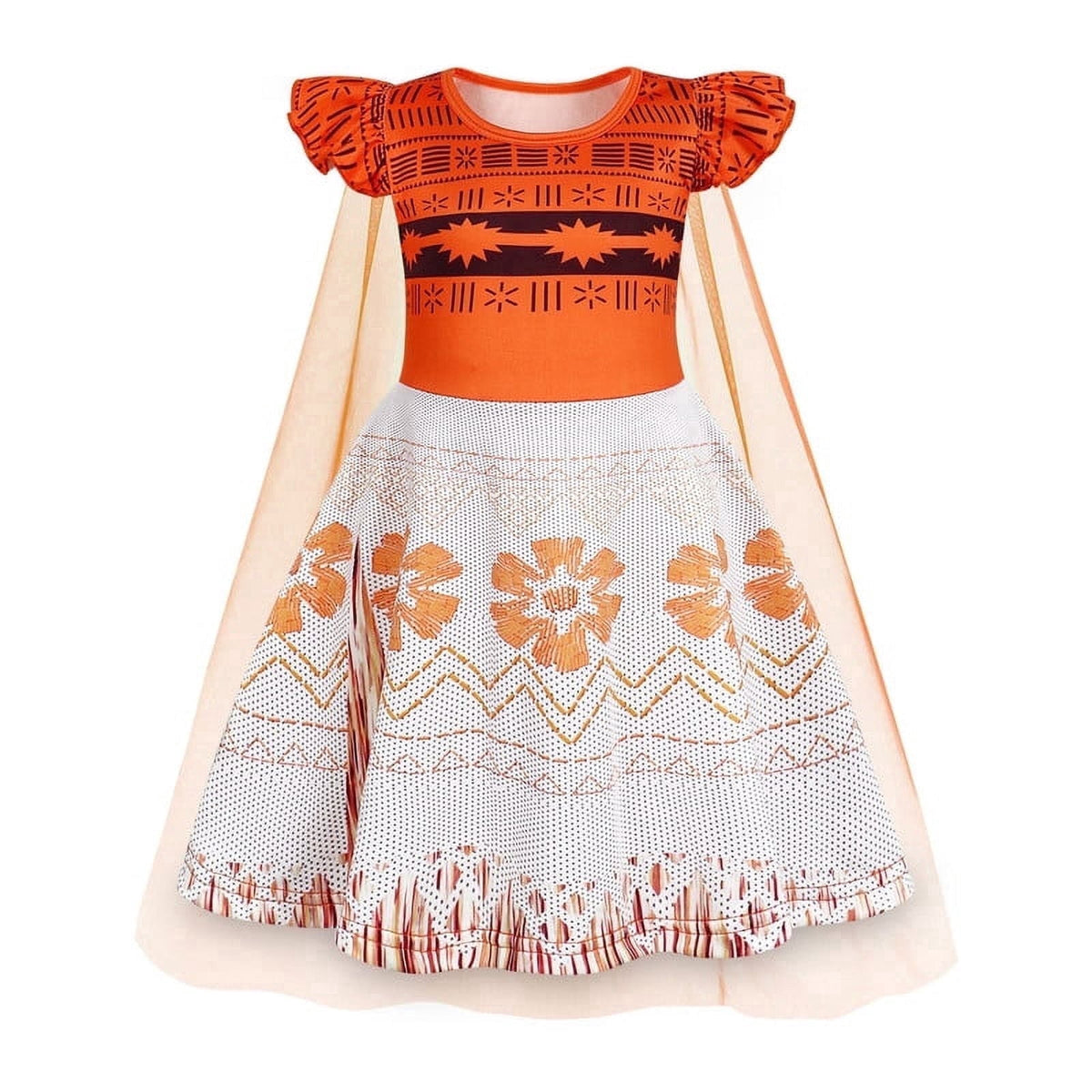 Benylion Girls Ice Princess Dress Halloween Cosplay Costumes With Tulle Cape Kids Birthday Party Dress up Outfit for 7-8 Years