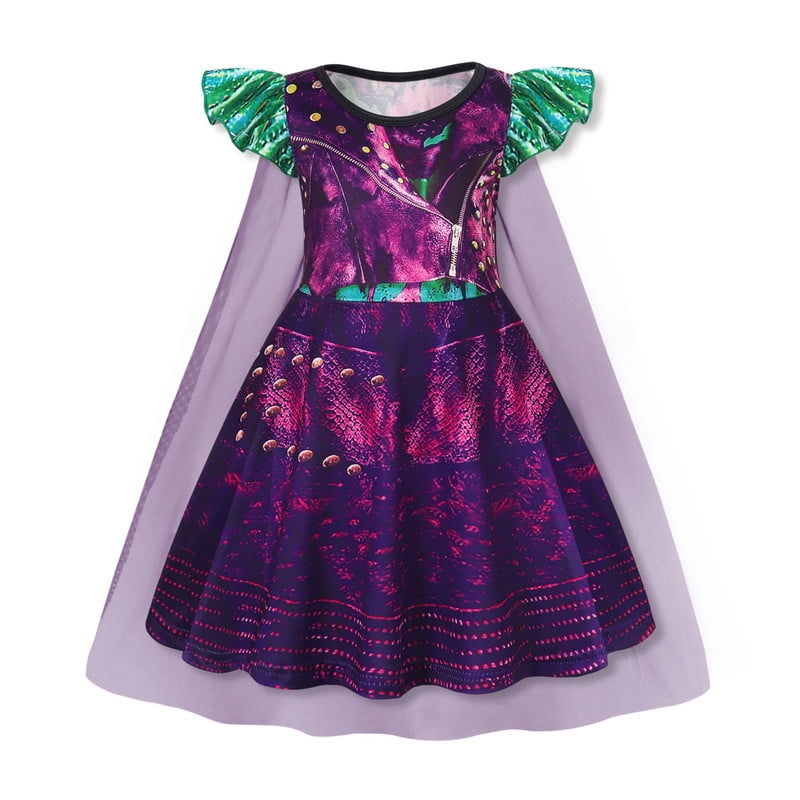 Benylion Girls Ice Princess Dress Halloween Cosplay Costumes With Tulle Cape Kids Birthday Party Dress up Outfit for 7-8 Years
