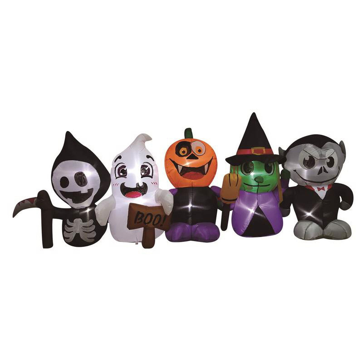 Celebrations 9086861 4 ft. Prelit Happy Halloween Characters Inflatable