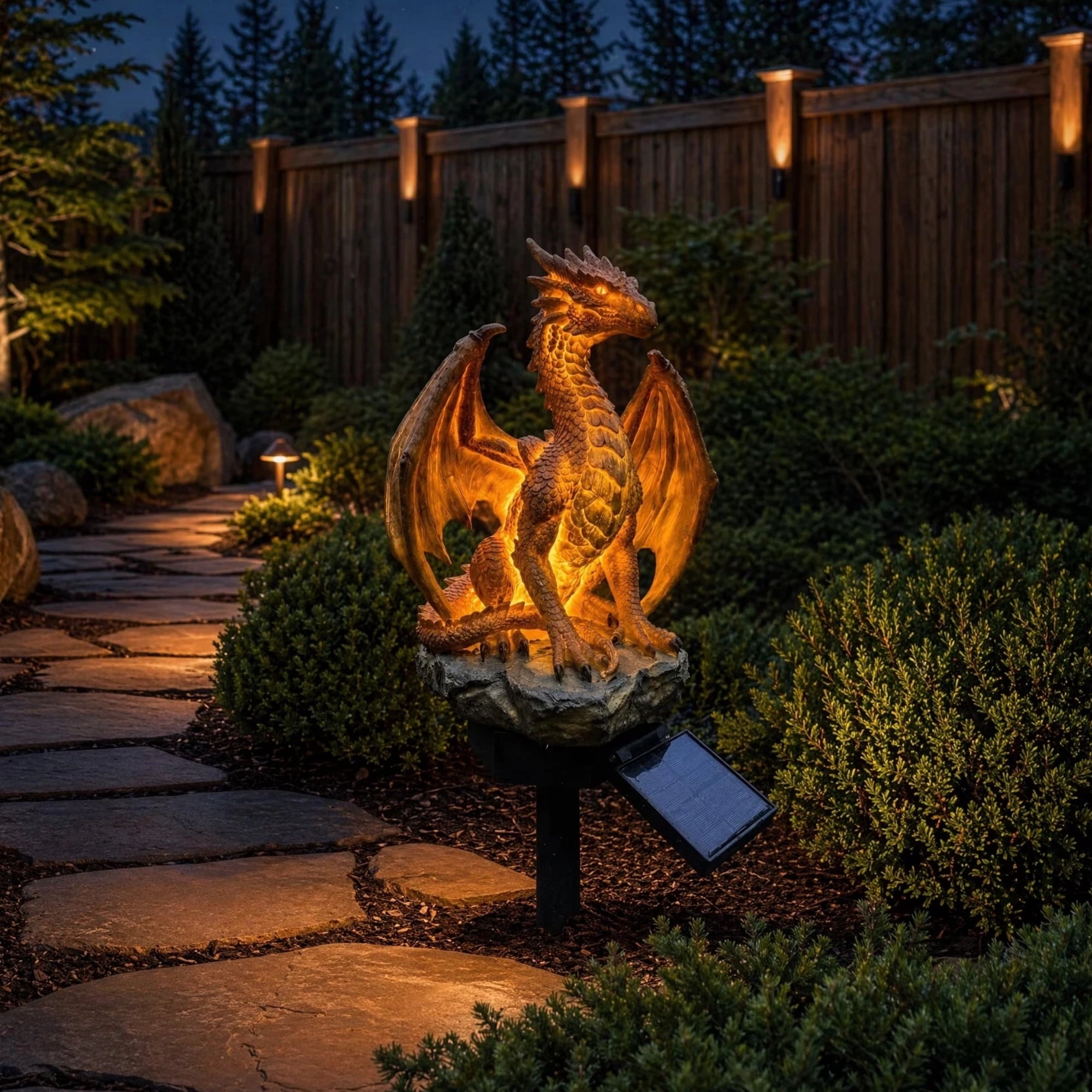 Clearance Halloween Solar Golden Dragon Garden Light, Halloween Decor Solar Powered Garden Light, Dragon Garden Stakes, Halloween Christmas Decoration Outdoor, Halloween Xmas Gift