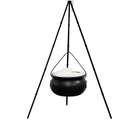 Large Halloween Witches Cauldron with Lights Black Plastic Bowl Outdoor Decor,Halloween Party Decorations,Large Witches Cauldron on Tripod with Lights,for Patio Garden Lawn Decor