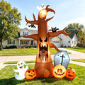 Coolmade 8 ft Halloween Inflatable Dead Tree with Ghost Pumpkins Tombstone Bat Built‑in LED Lights Outdoor Yard Decor`