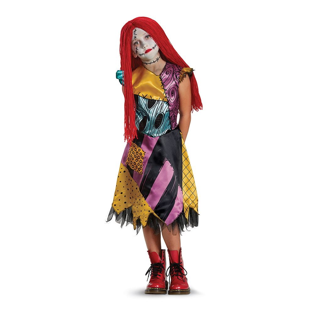 Disguise Sally Deluxe Skellington Halloween Fancy-Dress Costume for Child, Little Girls S (4-6X)