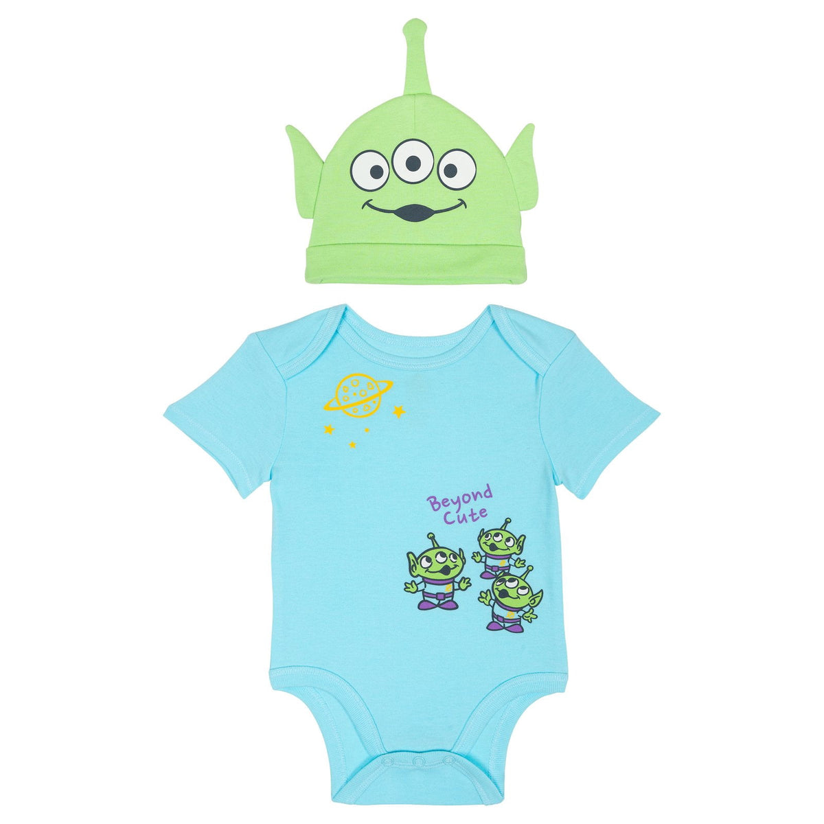 Disney Winnie the Pooh Baby Boy or Girl 2-Piece Cosplay Bodysuit and Hat Set Light Blue Eeyore