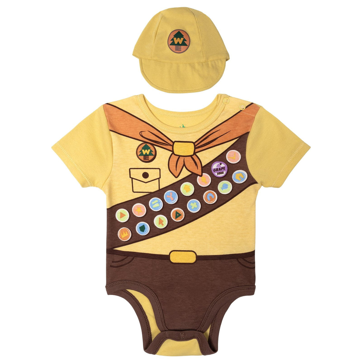 Disney Winnie the Pooh Baby Boy or Girl 2-Piece Cosplay Bodysuit and Hat Set Light Blue Eeyore