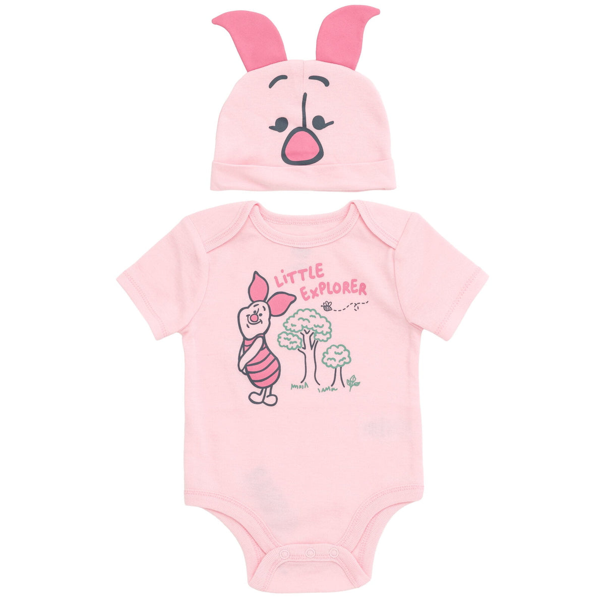 Disney Winnie the Pooh Baby Boy or Girl 2-Piece Cosplay Bodysuit and Hat Set Light Blue Eeyore