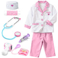 Doctor Costume Set for Kids, Pretend Play Doctor Dress up Clothes with Medical Accessories, Kids Doctor Costume Set Toy for Age 3 4 5 6 Boys Girls - Pink(110cm*3.6in)