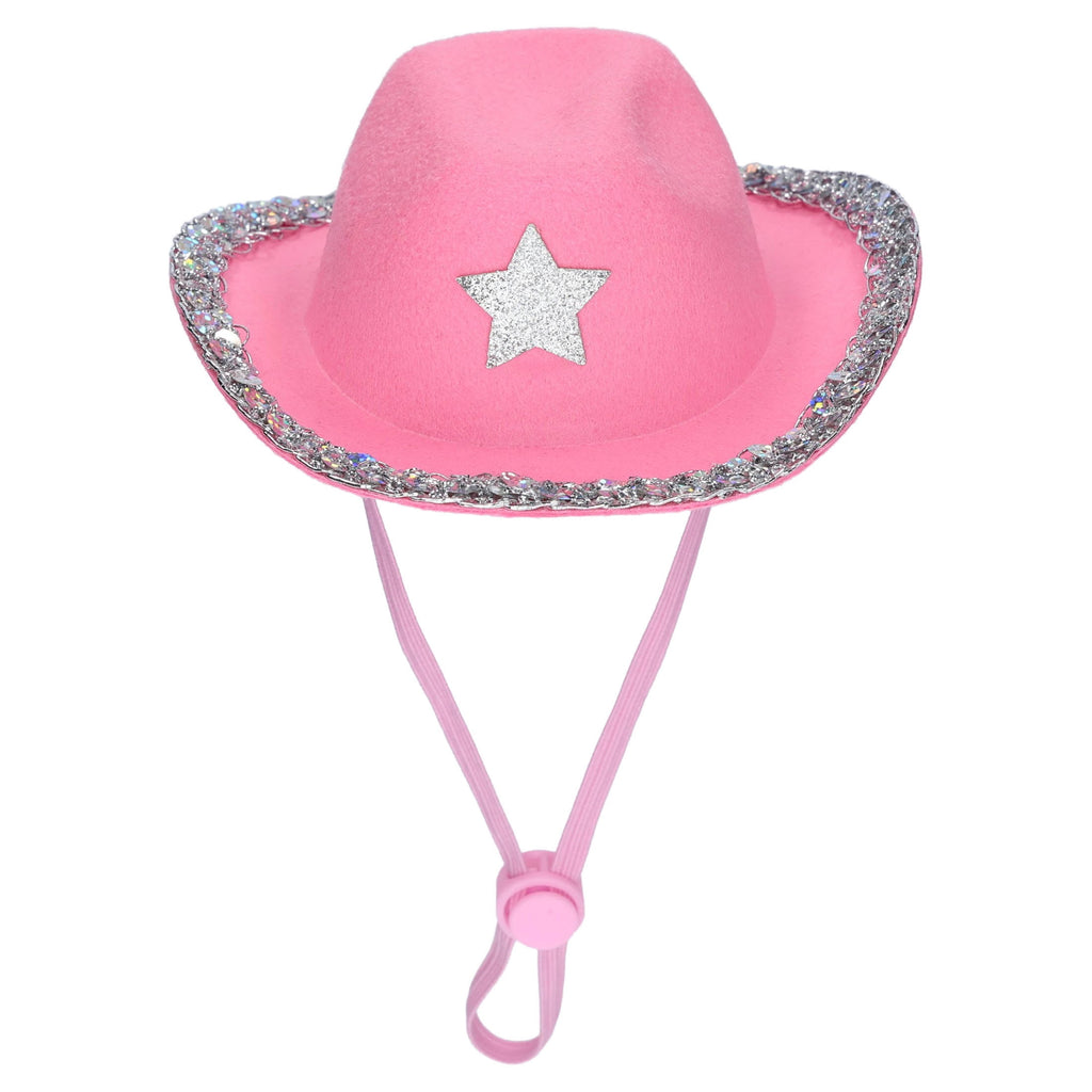 Vibrant Life Halloween Cowboy Hat Costume for Dogs and Cats, Pink, XS/S