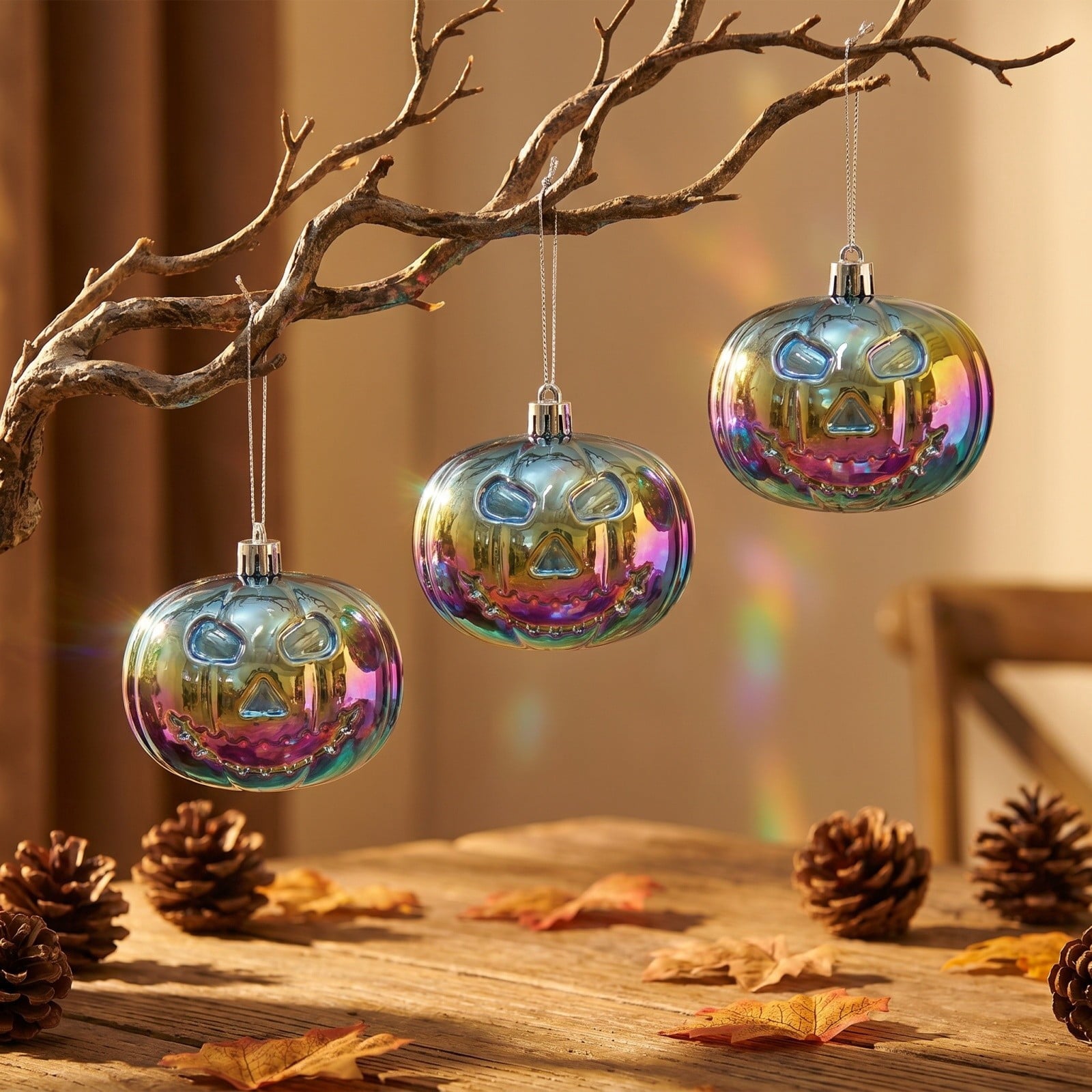 1Pc Halloween Mini Pumpkin Branches Artificial Black Twigs Vase Fillers for Table Mantel Centerpiece Creepy Gothic Scary House Decor