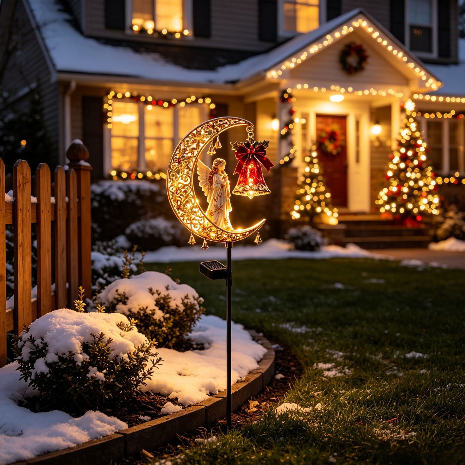 Halloween Witch Cauldron Garden Stake Lights, 2.7Ft LED Color Waterfall-Style Light Flow Flying Witch Garden Stake, Waterproof Weather Resistant Projector Lights for Outdoor Yard, Lawn, Pathway