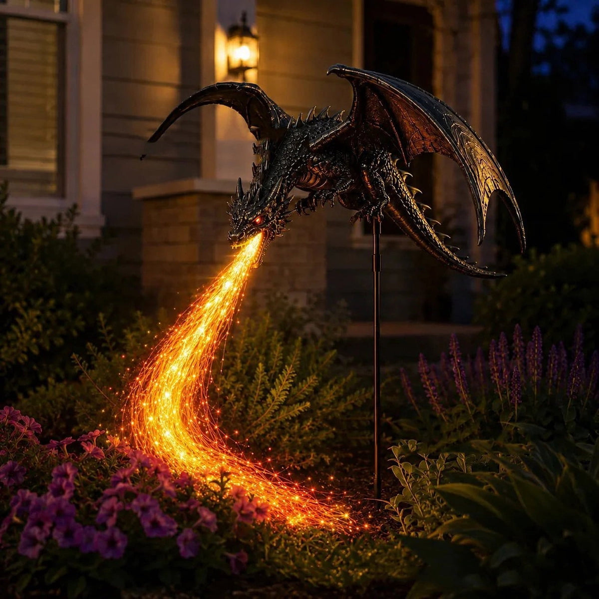 Halloween Witch Cauldron Garden Stake Lights, 2.7Ft LED Color Waterfall-Style Light Flow Flying Witch Garden Stake, Waterproof Weather Resistant Projector Lights for Outdoor Yard, Lawn, Pathway