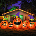 Firstness 8FT Halloween Inflatable Pumpkins Blow ups Outdoor Decorations, Five Pumpkins with LED Lights for Party Yard