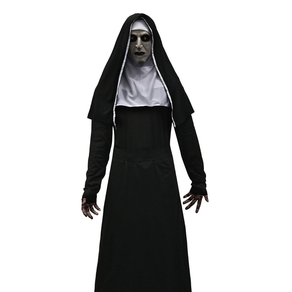 Forfamy Adults Nun Costume, Women Nun Fancy Dress with Necklace, Halloween Nun Costumes Nun Outfit for Halloween Cosplay Party