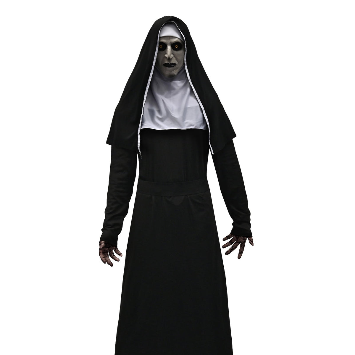 Forfamy Adults Nun Costume, Women Nun Fancy Dress with Necklace, Halloween Nun Costumes Nun Outfit for Halloween Cosplay Party
