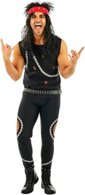 Fun Shack Mens 80s Glam Rocker Costume Adult Rockstar Rock Punk Star Fancy Dress Halloween Black XL