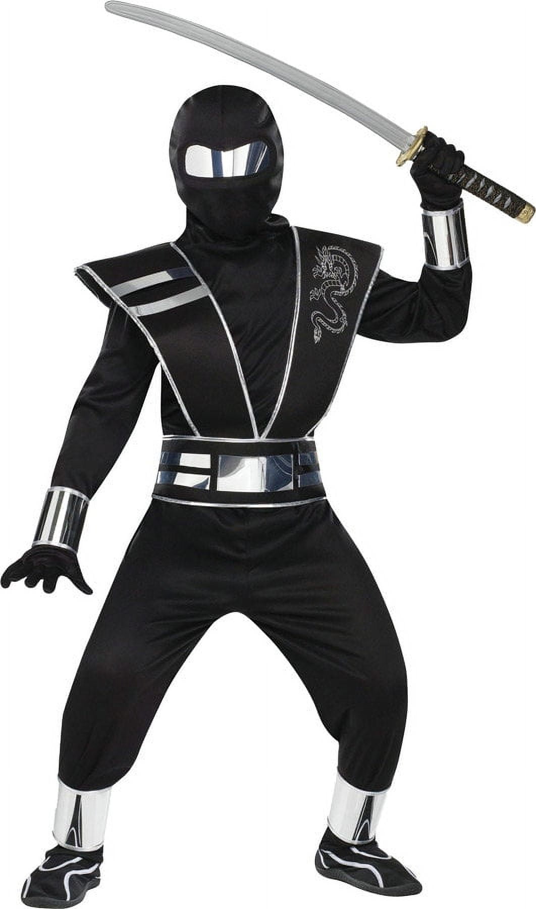 Fun World Silver Mirror Ninja Girl's Halloween Fancy-Dress Costume for Child, M (8-10)