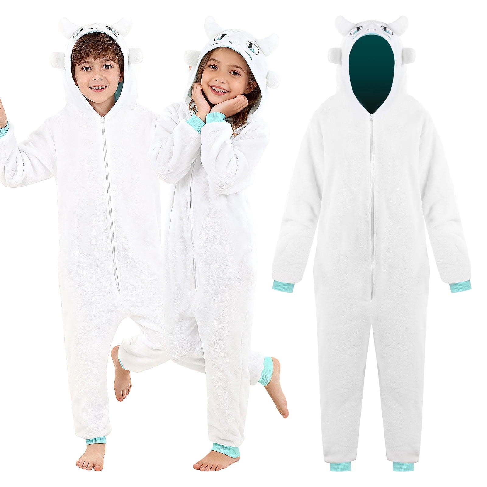 GOBWCOT Kids Onesie Pajamas Dragon Costume Children Animal Sleepwear Jumpsuit Cosplay for Boys and Girls