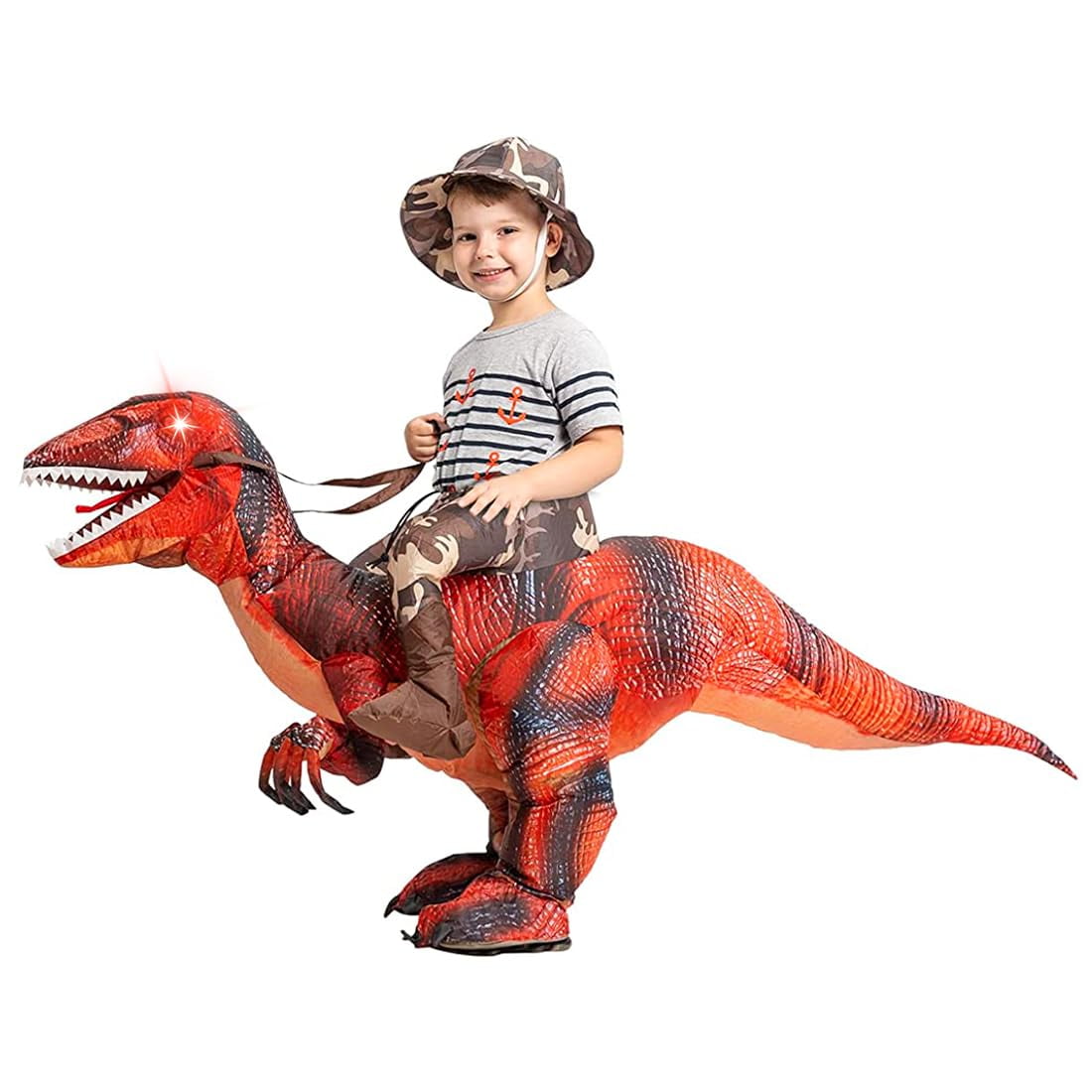GOOSH 36 Inch Kids Inflatable Dinosaur Costume Blow Up Dinosaur Costume, Funny Inflatable Halloween Costume Boys Girls Kid Unisex Inflatable Dino Costume for Halloween Party Cosplay