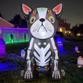 GOOSH Halloween Inflatables 5 FT Halloween Dog Inflatable with LED Lights, Halloween Blow up Dog Inflatable Skeleton Bulldog, Outdoor Halloween Decorations Skeleton Dog Blow up for Halloween Holiday