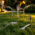 GameXcel Skeleton Hands Halloween Yard Decorations, 6 Pack 18 in Posable Skeleton Arms with Ground Stakes, Outdoor Graveyard Lawn Decor
