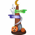 Gemmy Halloween Airblown Ghost Wrapped Around Sign Post Yard Inflatable, 96.06"