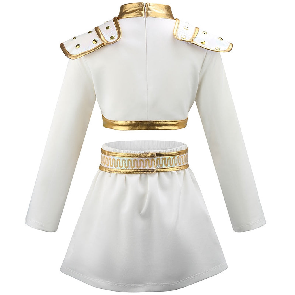 Girls Stage Performance Outfit with Top and Skirt Halloween Cosplay Costume