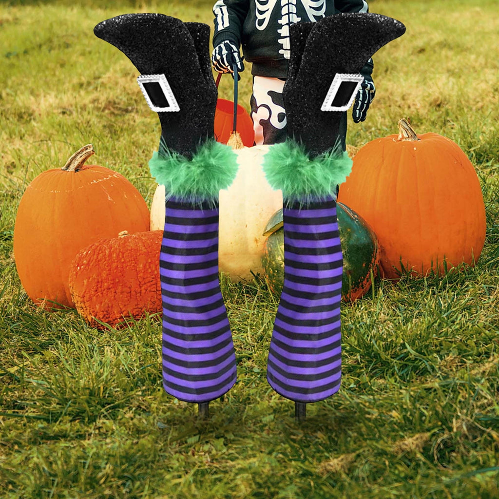 Halloween Decorations Outdoor Witch Legs Yard Stakes, 18.5" Witch Halloween Graveyard Lawn, Yard, Prop and Patio Decorations