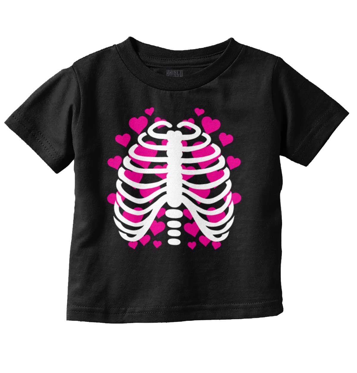 Halloween Skeleton Rib Cage Hearts Youth T Shirt Tee Girls Infant Toddler Brisco Brands 24M
