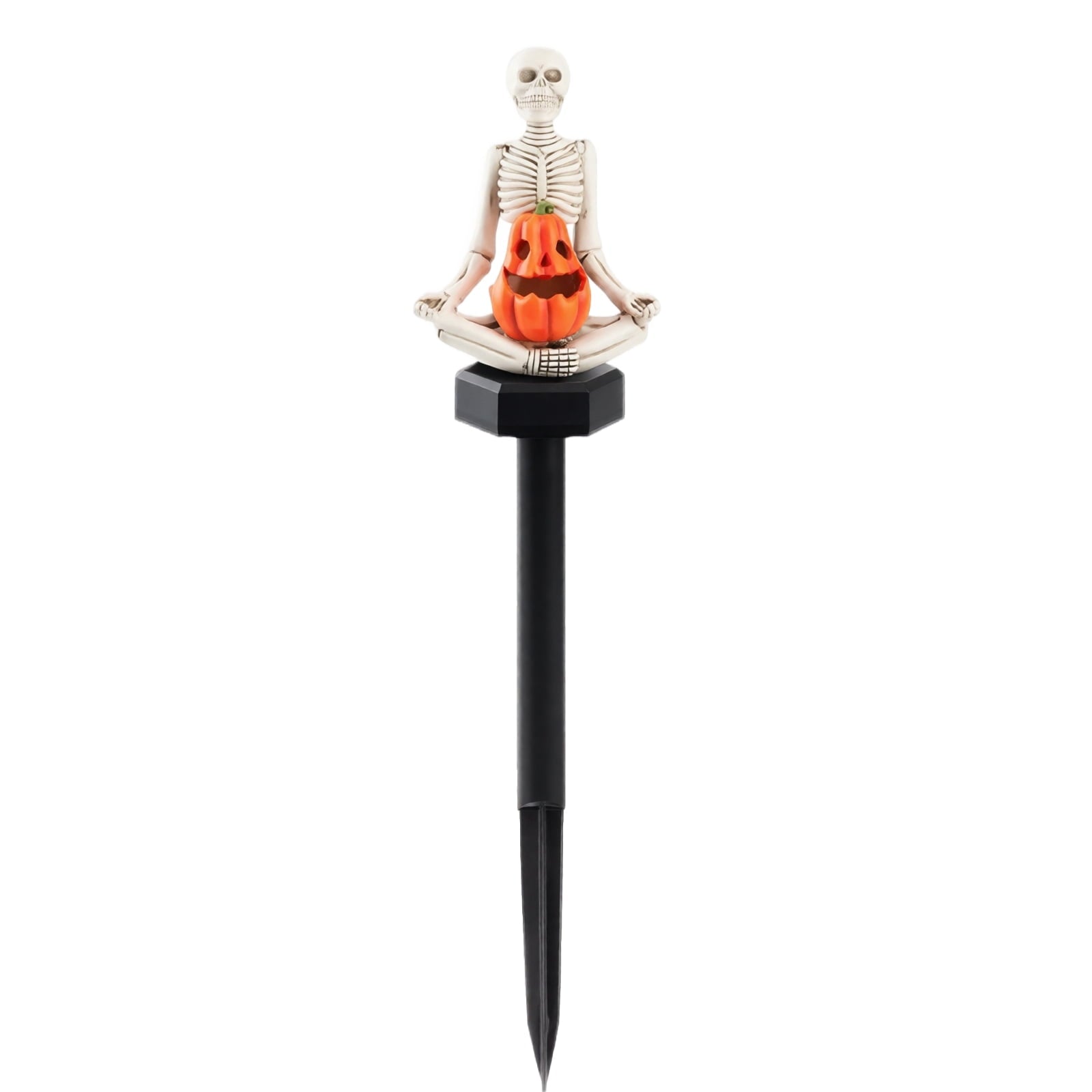 Halloween Skull Solar Garden Stake Light, Resin Skull Solar Outdoor Light for Yard and Garden, Spooky Decorative Stake Lighting for Halloween Courtyard and Lawn Decor 15.35*2.36Inch,1PC