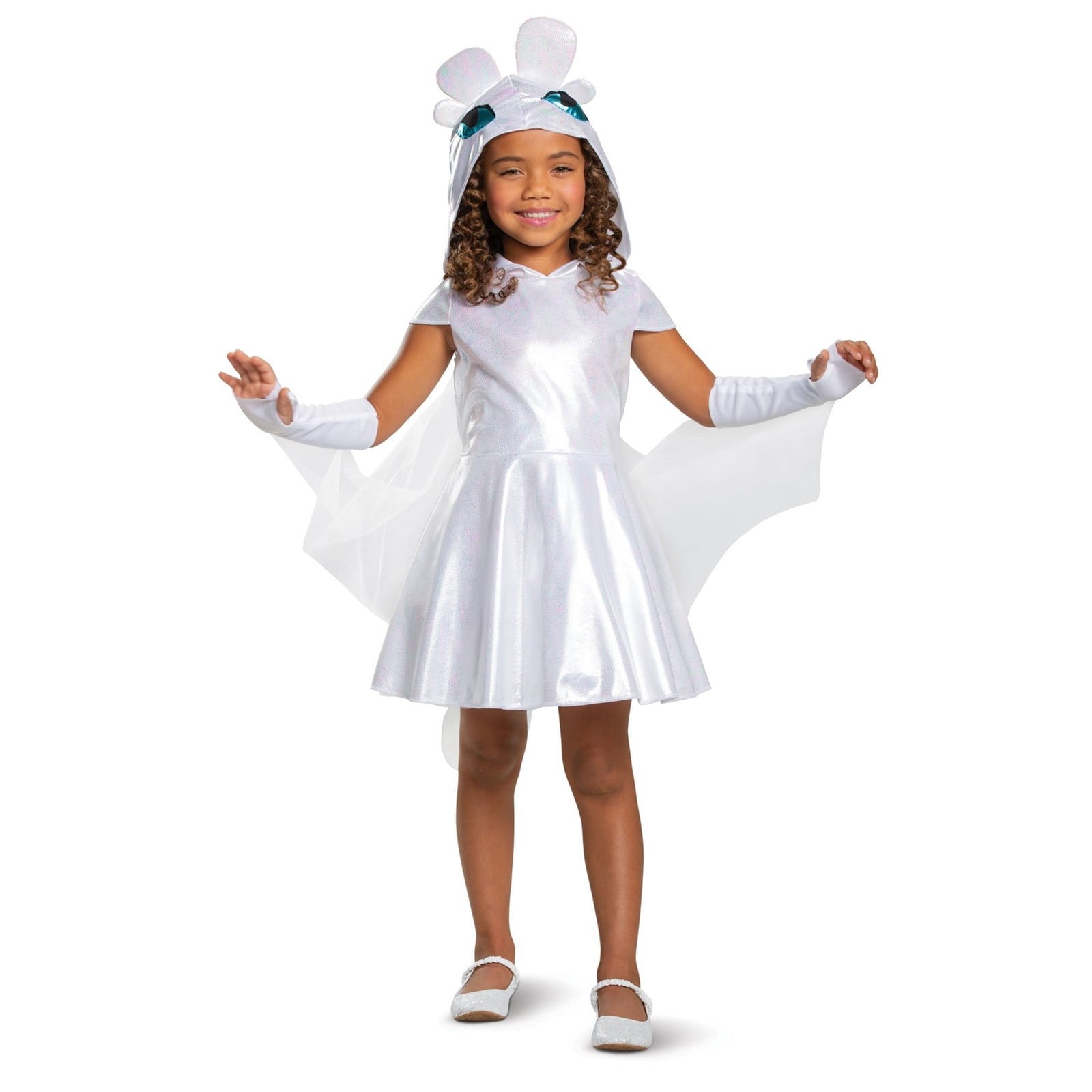How to Train Your Dragon Light Fury Classic Girl's Halloween Fancy-Dress Costume for Child, M