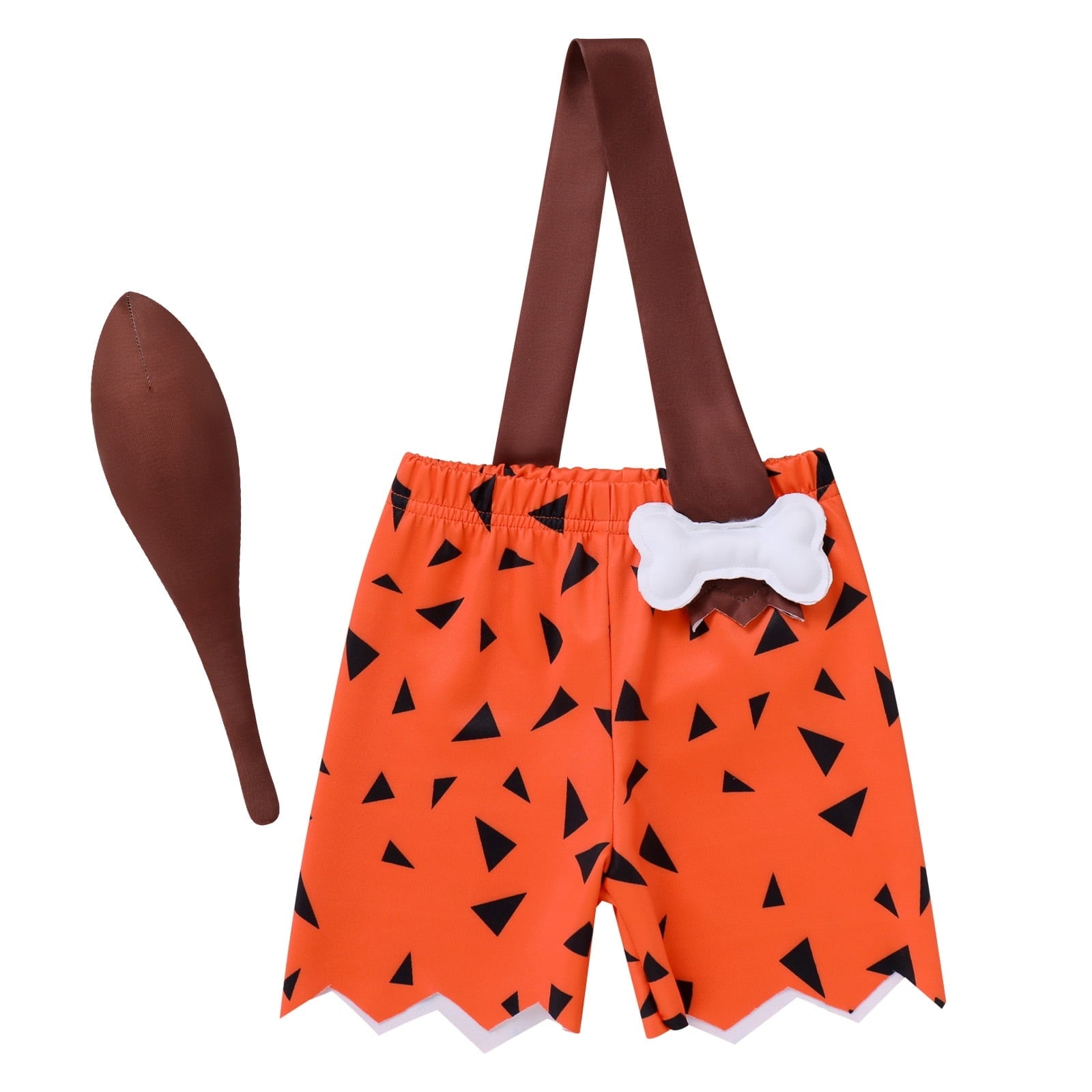 IBTOM CASTLE Kids Caveman Costume Historical Stone Age Birthday Outfits for Toddler Baby Boys Halloween Cosplay Dress up Party Photo Shoot 2-3 Years Orange - Boy
