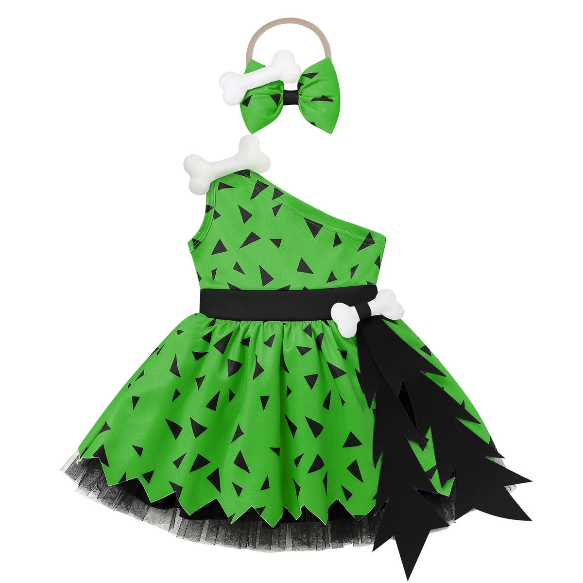 IWEMEK Girls Dress Cosplay Cavegirl Costume for Infant Girl Cute Casual Summer Comfy Tutu Stone Age Themed Birthday Outfit