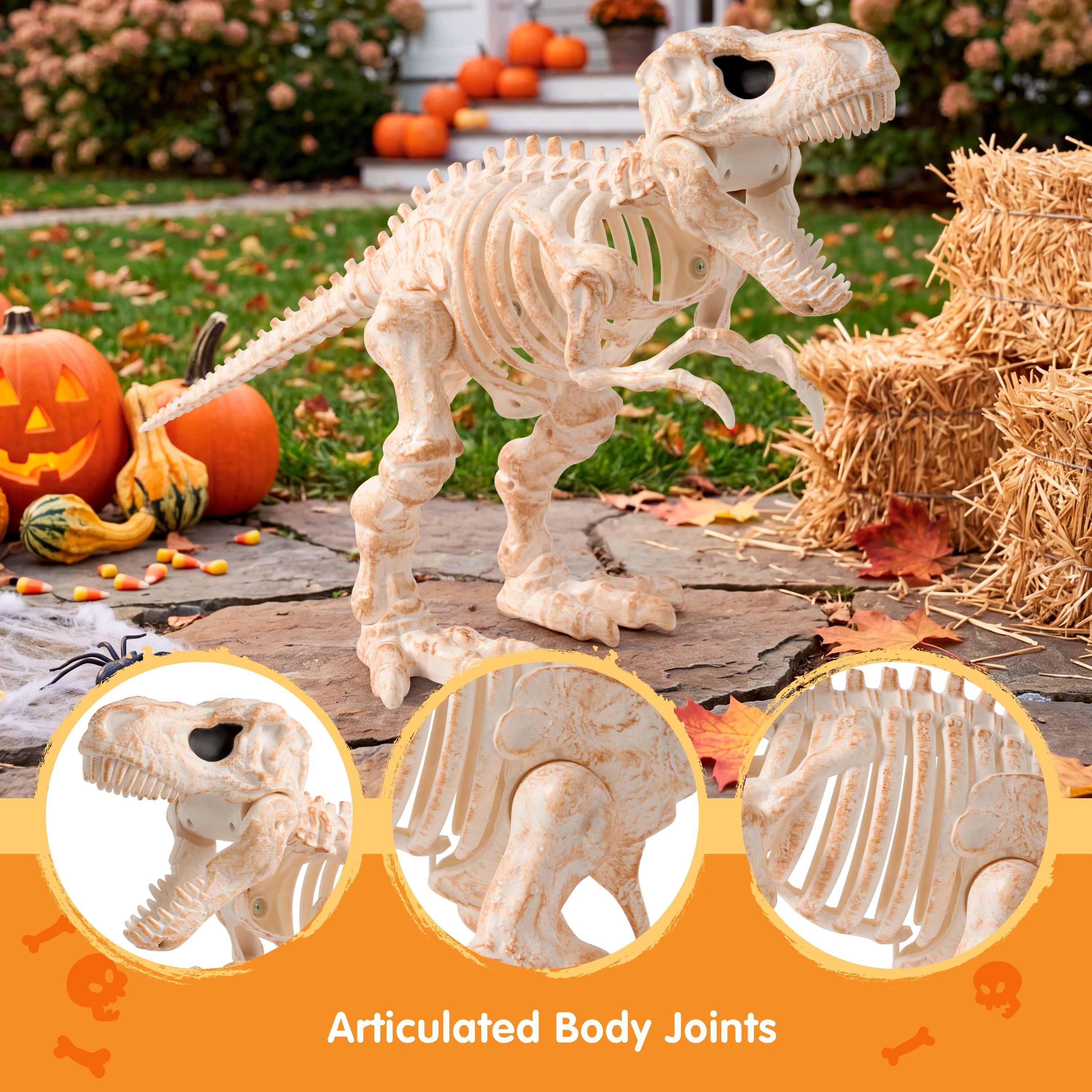 Joyfy 2 Pcs Duck Skeleton Halloween Decoration,4.5 Inch Posable Plastic Animals Halloween Skeleton for Indoor Outdoor Halloween Decorations,Haunted House Party Props