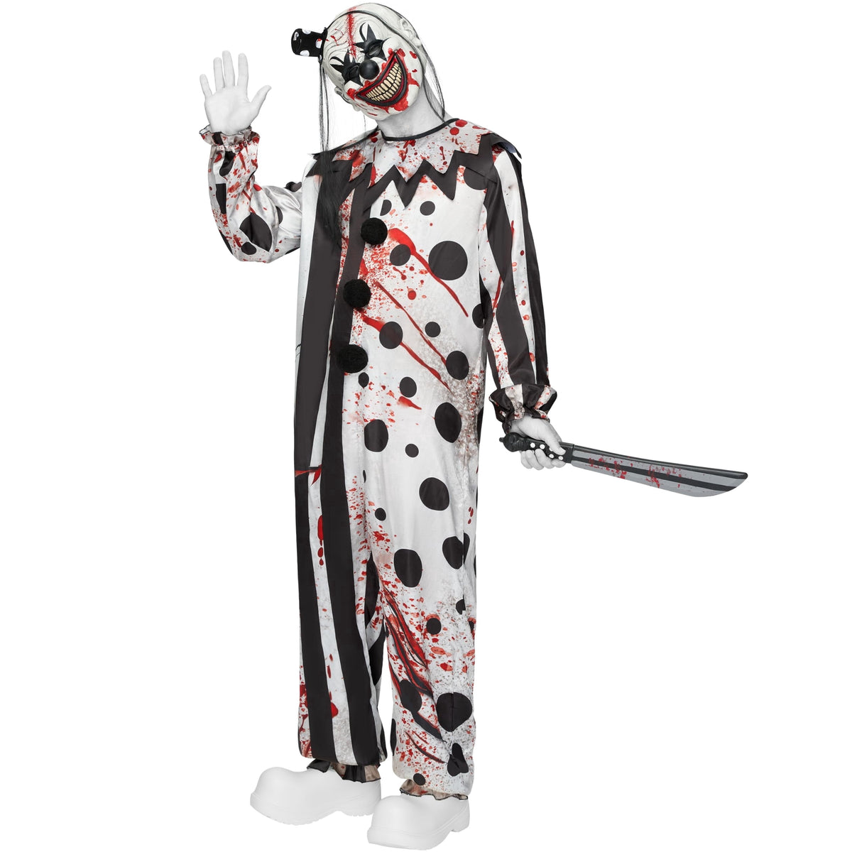 Joyfy Scary Clown Costume for Men Adult Halloween Costumes Killer Clown Halloween Outfit Set Fancy Dress Cosplay