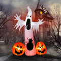 Ktaxon 12' Halloween Inflatables Outdoor Halloween Decoration Giant Ghost with 2pcs Pumpkin Blow up Decor