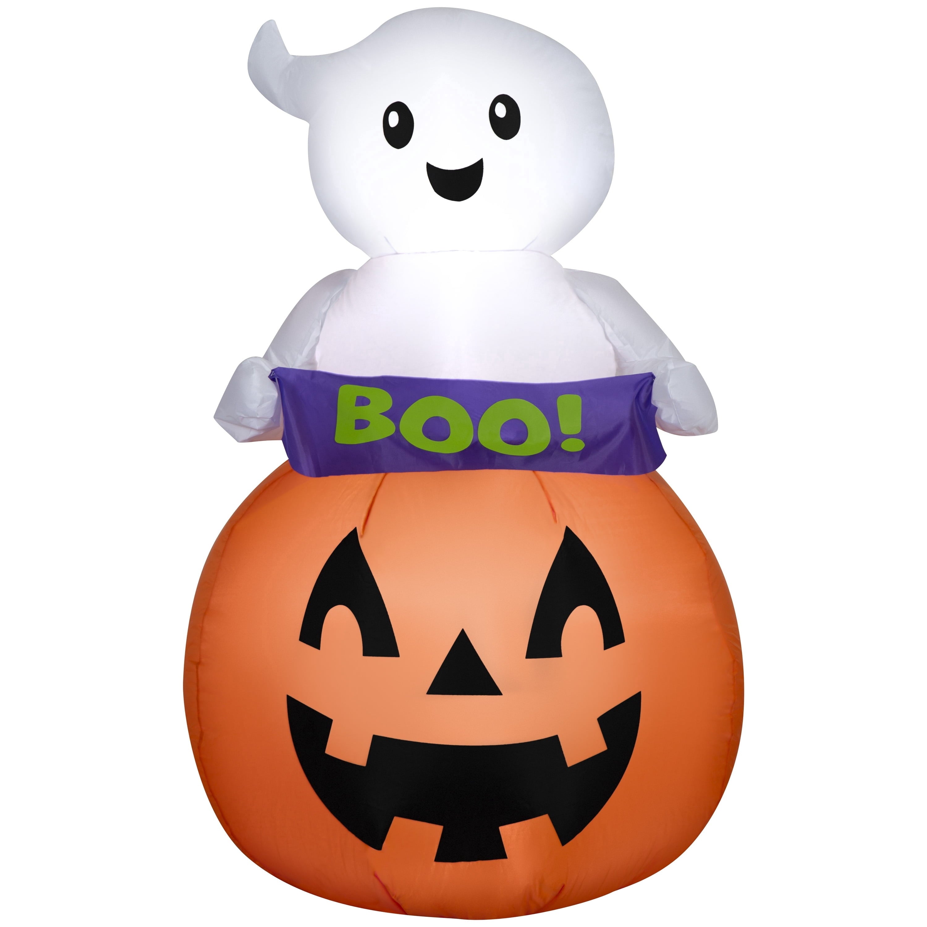 Baby Ghost in Jack-o'-Lantern with Banner Airblown Yard Inflatable, Multicolor, 3.5', Halloween by Way To Celebrate