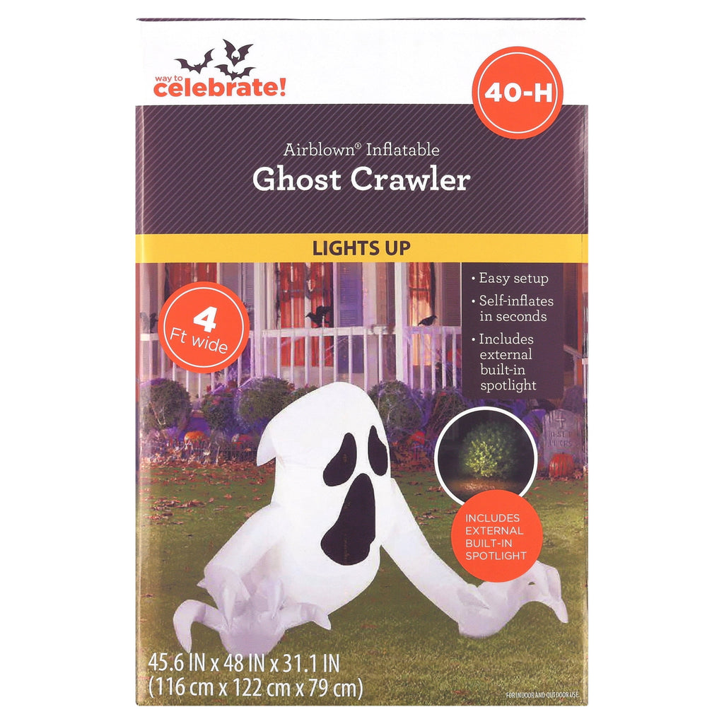 Ghost Crawler Airblown Yard Inflatable, Black and White, 4', Halloween by Way To Celebrate