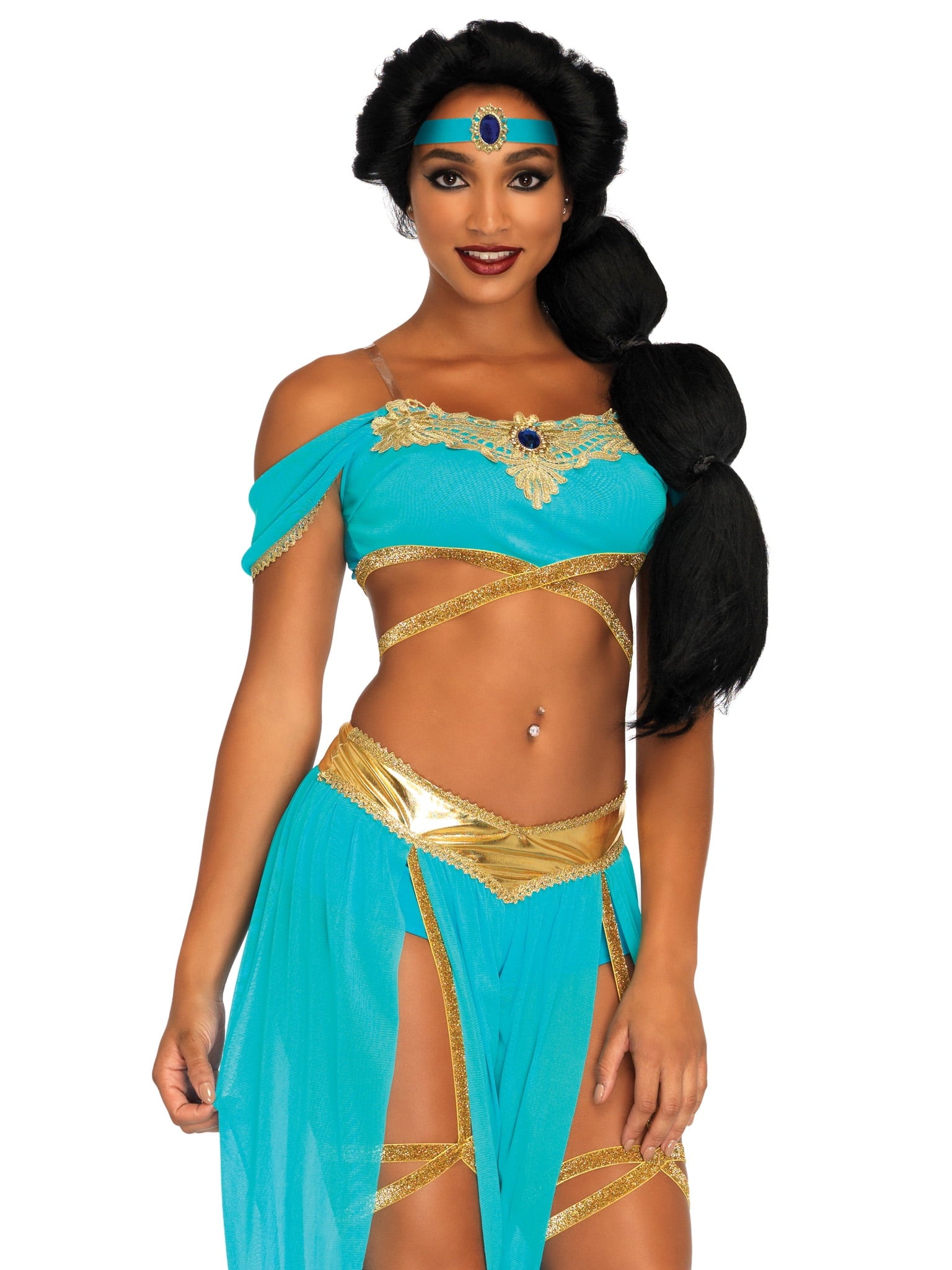Leg Avenue Jasmine Oasis Princess Halloween Costume, Blue, Small